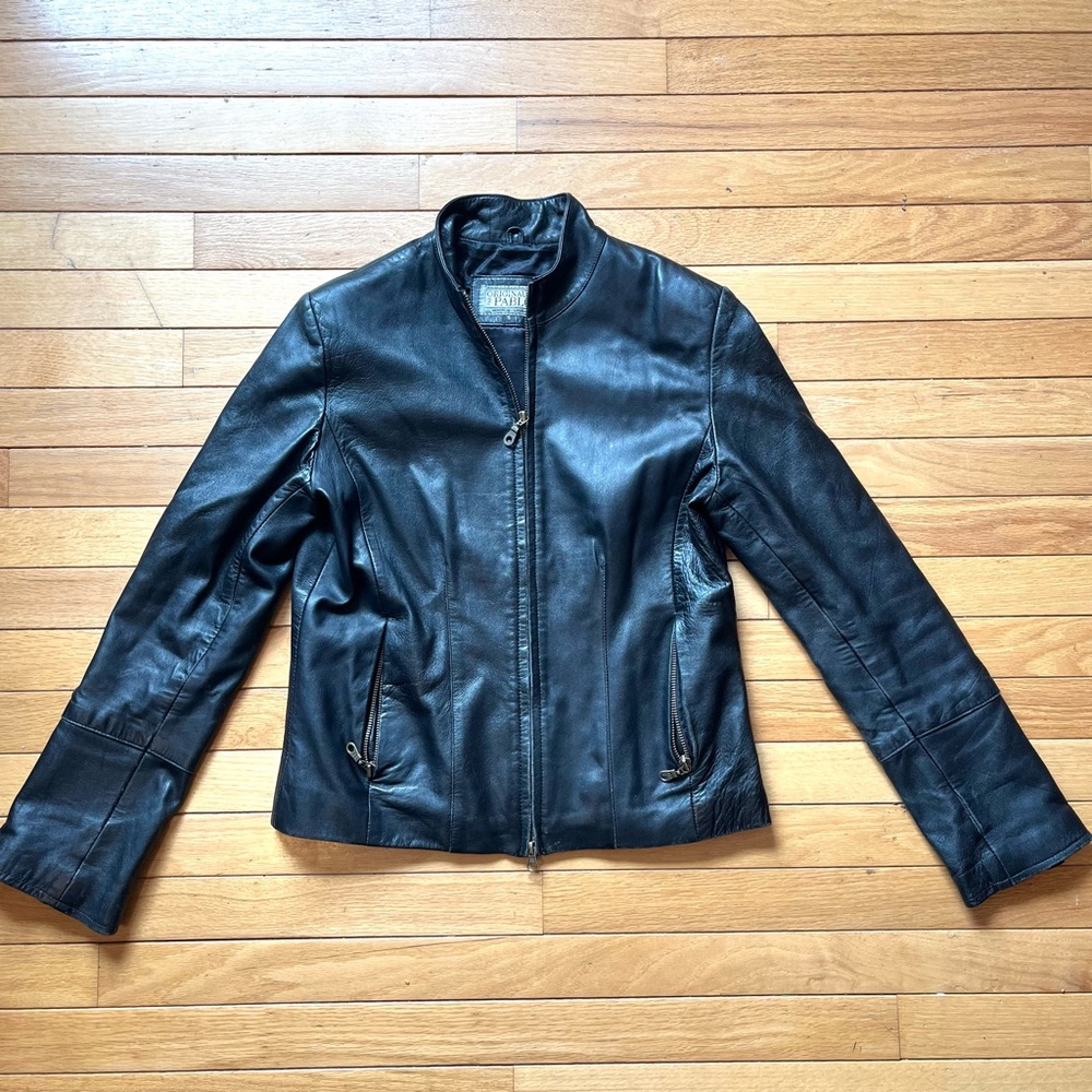 Black Genuine Leather Jacket Small
